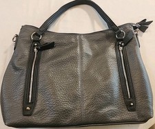 Shop Jesica Simpson Dark Gray With Black Shoulder Bag Zipper Closure TOTE Bag