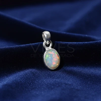 Kleiner ovaler Opalanhänger (P), Australien, 925 Sterlingsilber - Bild 1 von 4