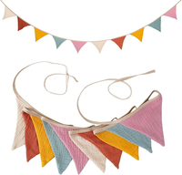 Wimpelkette Outdoor Wetterfest, Girlande Kinderzimmer Stoff, Wimpelgirlande Bunt