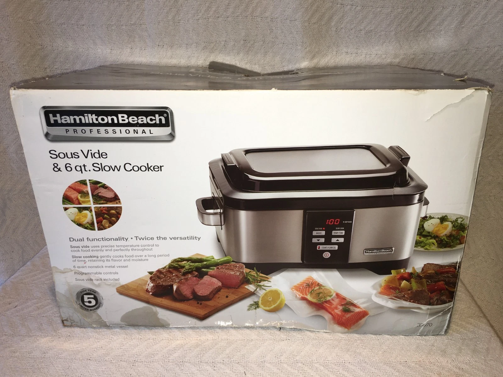 New Box Hamilton Beach Professional Sous Vide Water Oven & Slow Cooker 6 Quart