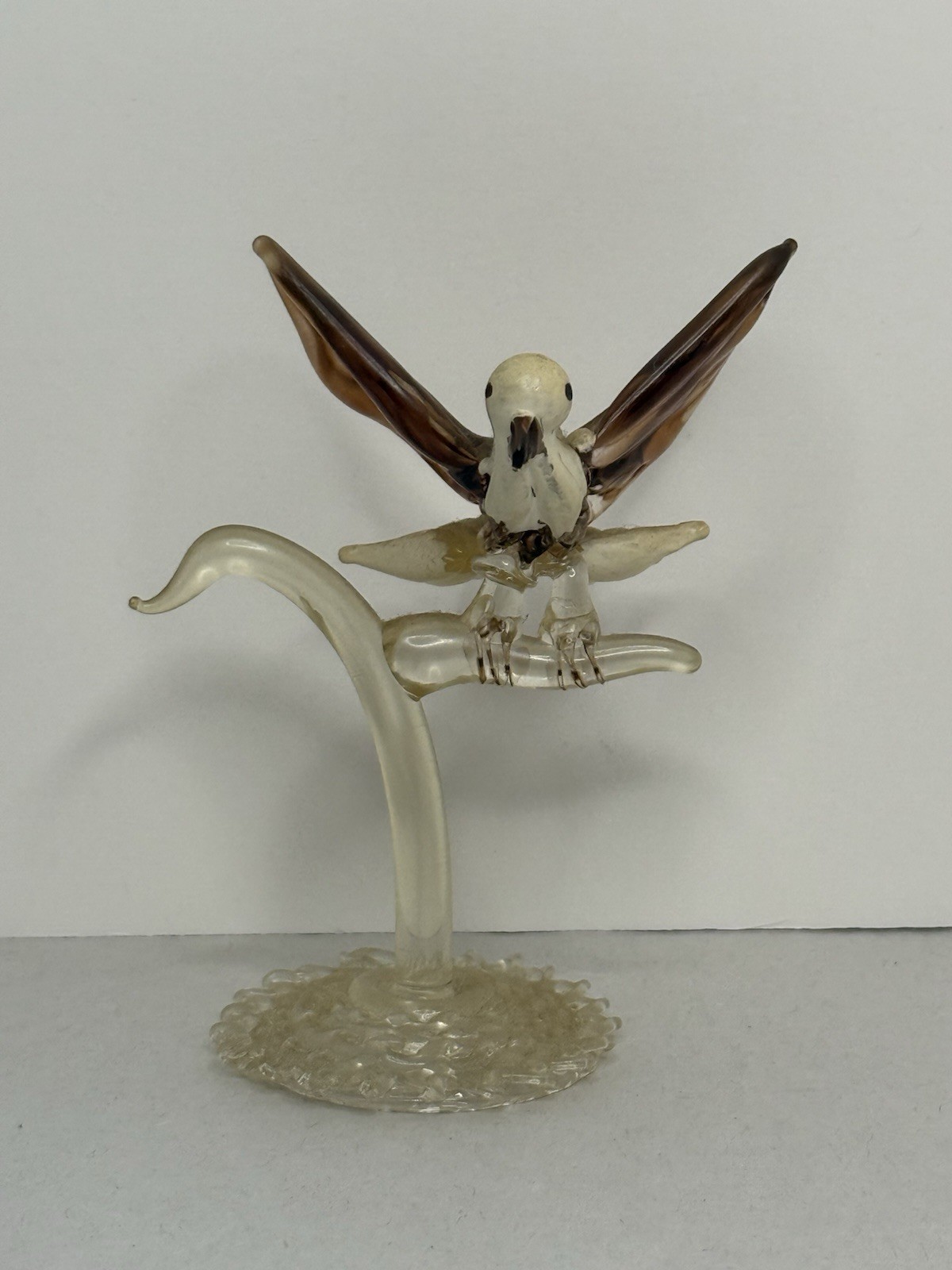 Hand Blown Glass Eagle Sculpture Bird Figurine Murano Style