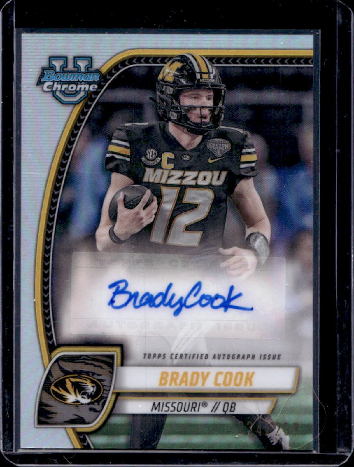 2024 Bowman Chrome U Brady Cook Prospect Auto Refractor #34/299 Tigers