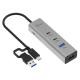 Hub USB-C i-tec Metallo 85W Power Delivery | 4 Porte USB Alta Velocità