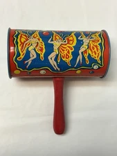 Vtg Kirchhof USA Life of the Party Metal Wood Handle Noise Maker New Years Eve