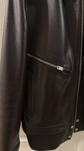 REISS Perling Burnished Leather Jacket Chocolate Brown | Men’s M - Cowhide image 5