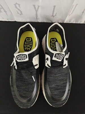 #ad #ad Hey Dude Men#x27;s 8 Sirocco Sport Stripe Black White Sneaker New Without Box $37.00