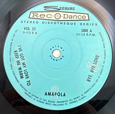 Seeburg Rec-O-Dance Discotheque Series 53 Compact 33 Jukebox EP Vinyl Mini LP