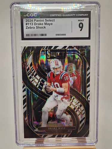 Drake Maye [Zebra Prizm Shock] #113 2024 Panini Select card