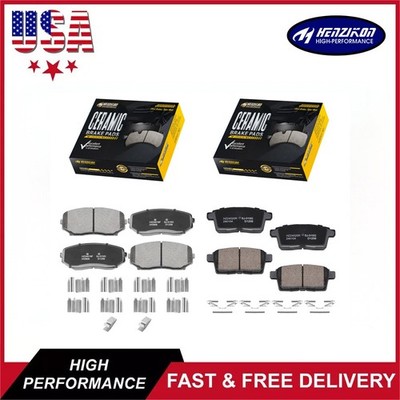 Front Rear Ceramic Brake Pads W/Clips for 2007 - 2012 Mazda CX-7 2.3L 2.5L