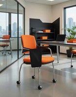 BüRosessel Orange Mit Stabiler Basis Und Ergonomischem Design