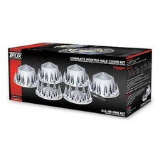 Trux THUB-C4 Wheel Accessories   Hub Cover Kit, Front & Rear, Pointed, Chrome,