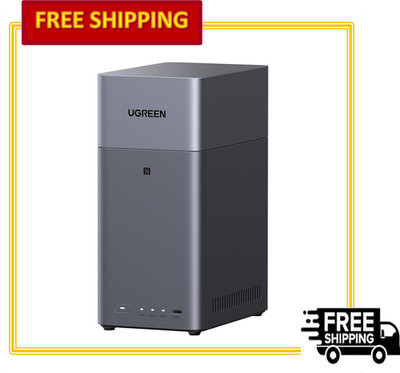 UGREEN DH2300 2-Bay Desktop NAS Support 60TB 4GB RAM 1GbE Port 4K HDMI, Diskless