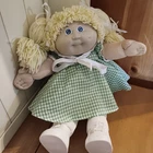 Vintage Cabbage Patch Doll, Green Checkered Dress
