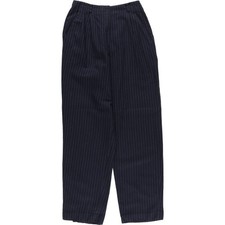 Used Liz Claiborne COLLECTION Stripe Pattern Two-Pleat Wool Slacks Pants Wom...