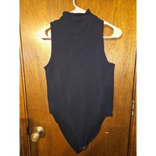 Fabletics Black Sleeveless Mock Neck Bodysuit Size L