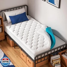 OhGeni Cooling 4 inch Dual Layer Twin Mattress Topper, 2 inch Gel Memory Foam