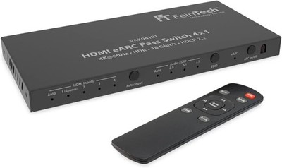 FeinTech VAX04101 HDMI eARC Pass Switch 4x1 für Soundbar z.B. Sonos Arc