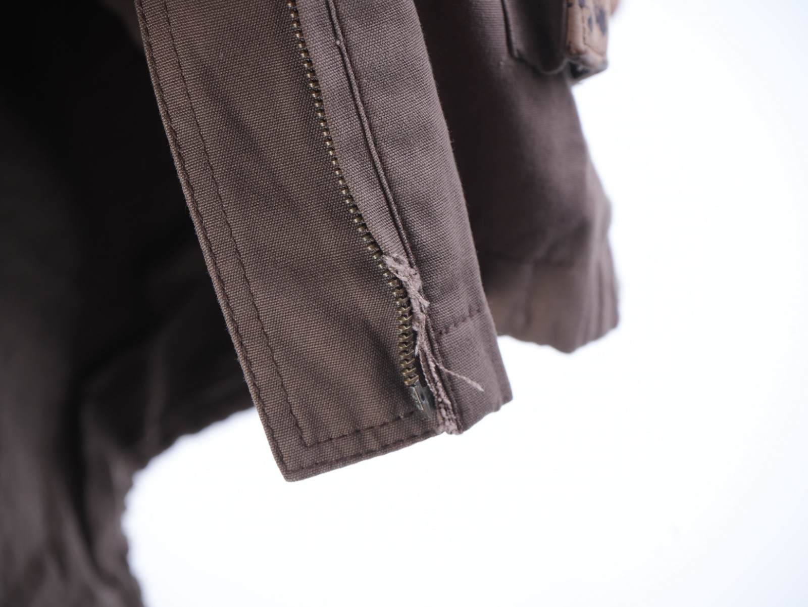 RARE Loro Piana brown camouflage cotton leather hunting coat image 9