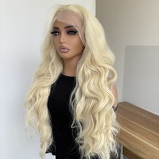 Hair Loss Wig Long Wavy Synthetic Hair Blonde 13x4 Lace Front Wigs