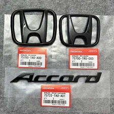 Front Grille Trunk Black Emblem For Honda Accord 2008-2017 EX EX-L Coupe 2-Door