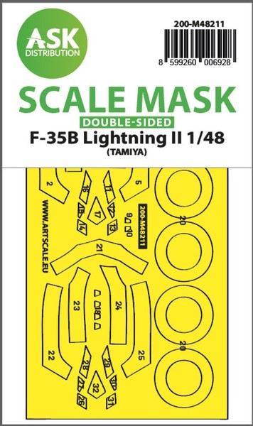 Art Scale Kit 200-M48211 - 1:48 F-35B Lightning Ii Double-Sided Express Fit Mask-image