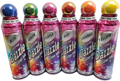 Dazzle Glitter Bingo Dauber/Dabber Ink 6-Pack Mixed Colors 