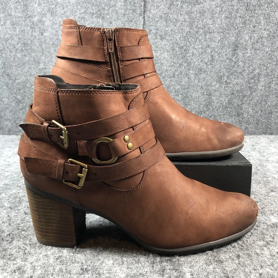 Josef Seibel Botas Mujer Talla 10 Marrón Cuero Hebilla al Tobillo Correa Cremallera EU 41 Foto 2 de 4