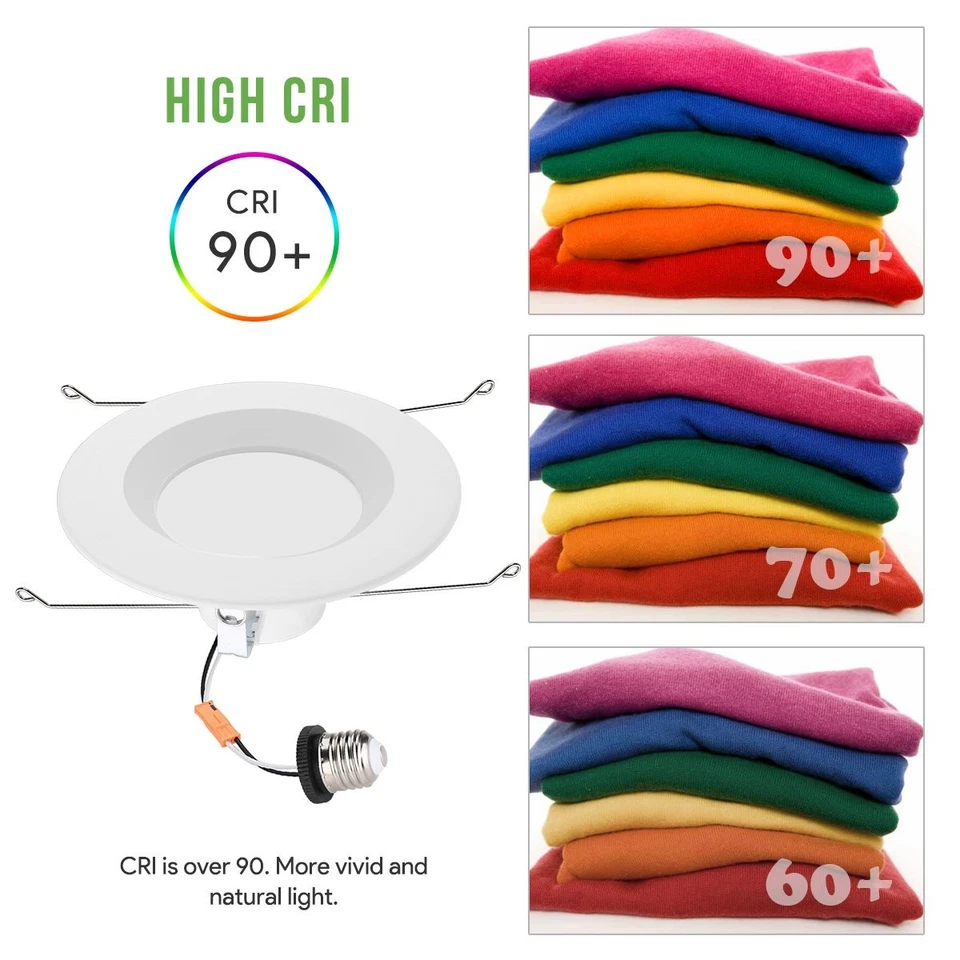 LED Recessed Lighting Ceiling Lights, Warm White, 8 Pack - Image 4 of 4