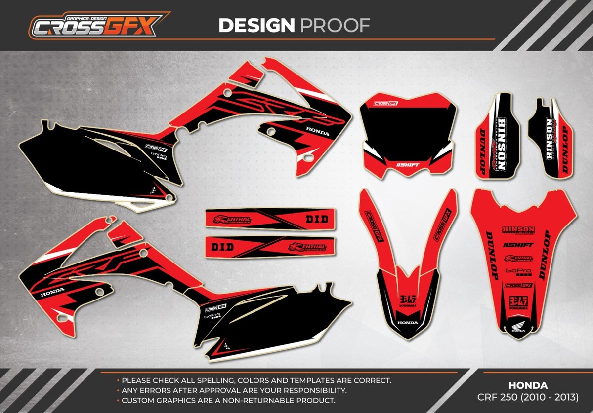 2010 2011 2012 2013 CRF 250 R Graphics Kit HONDA CRF250R 250R 