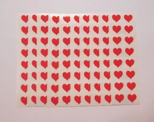 Mrs Grossman's Stickers Lot of 10 Strips ~Red Hearts small~ 1979 Vintage