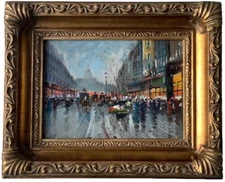 Dominique TORTES  Signed French Impressionist Oil - PARIS GRAND BOULEVARD - COA