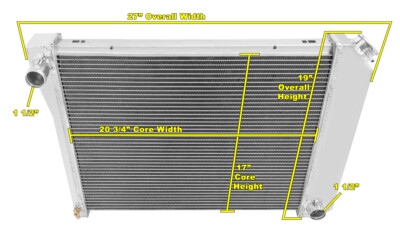 3 Row Atom Champion Radiator 20''-1968-1974 Chevy Chevy II Nova (Manual Trans)