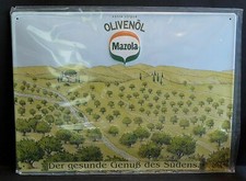 Repro Blechschild Mazola Olivenöl - Neu ca 30 cm * 40 cm