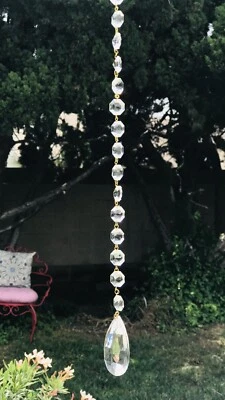 CRYSTAL GLASS PRISM SUN CATCHER MOBILE WIND CHIME - Image 1 of 4
