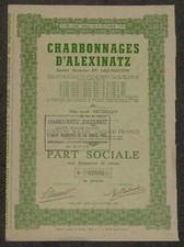 Lotto 50 X Charbonnages d'Alexinatz 1949