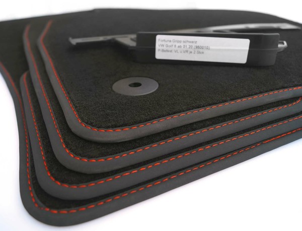 NEU FußMatten Passend FüR VW Golf 8 Viii GTI Velours Automatten Tuning Matte Rot-image