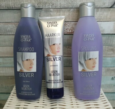 Swiss-o-Par SILVER Haarpflegeset 3-tlg. Shampoo + Spülung + Haarkur silber