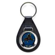 VF-213 'Black Lions' Black Leather Keychain Silver Keyring Military Gift