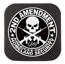 2nd Amendment Rubber Receiver Tube Hitch Plug. Fits 2" Receiver Ford Chevy