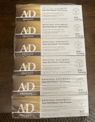  6-pc -A+D Prevent Original Diaper Rash Ointment (1.5oz/42.5g)exp (12/25) 