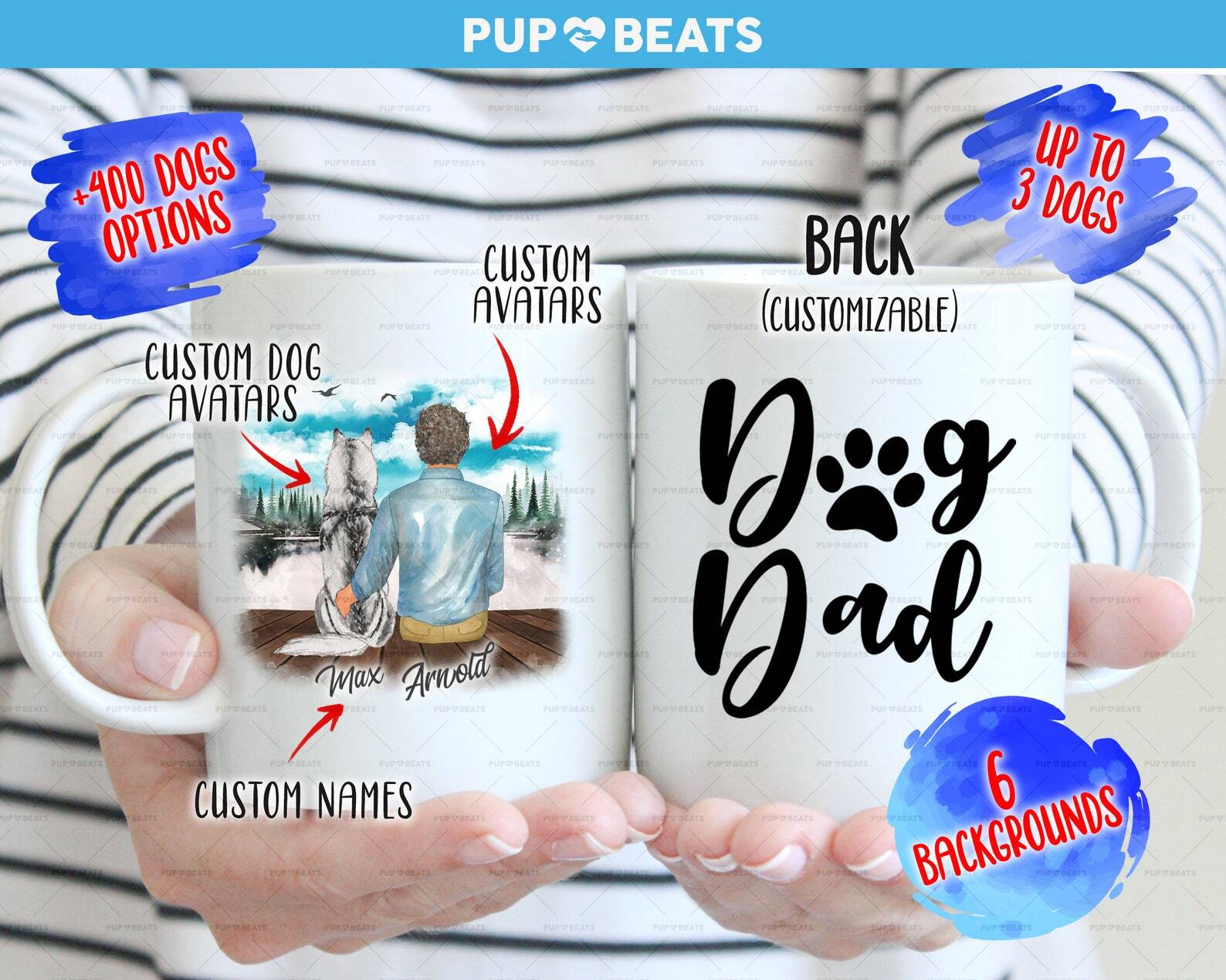 Personalized Dog Dad Mug Dog Father S Coffee Mug Fur Dad Dog Lover Mug Dog Dad