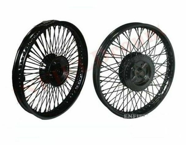 "F?R Royal Enfield 80 Speichen Vorne Hinter Scheibenbremse Stahl Rad Rim Wm2 19 \""-image