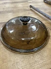 Pyrex Vision Ware Replacement LID ONLY Amber Brown Smoke Glass Fits 7” Pan/Pot