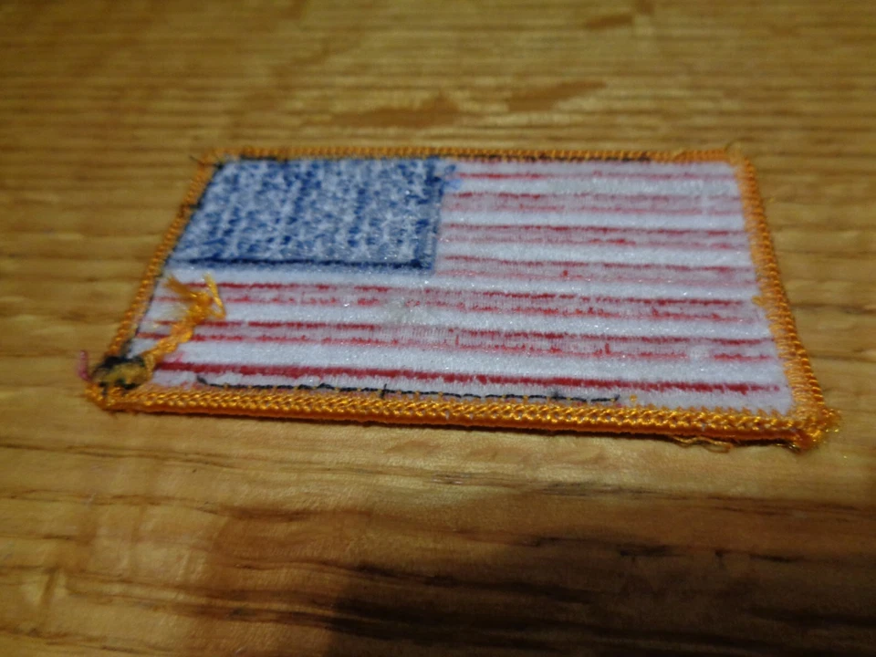 USA REVERSE AMERICAN FLAG PATCH PATRIOT GOLD BORDER NEW - Image 2 of 4