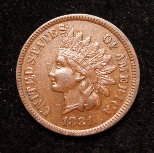 1881 Indian Head Cent  AU+