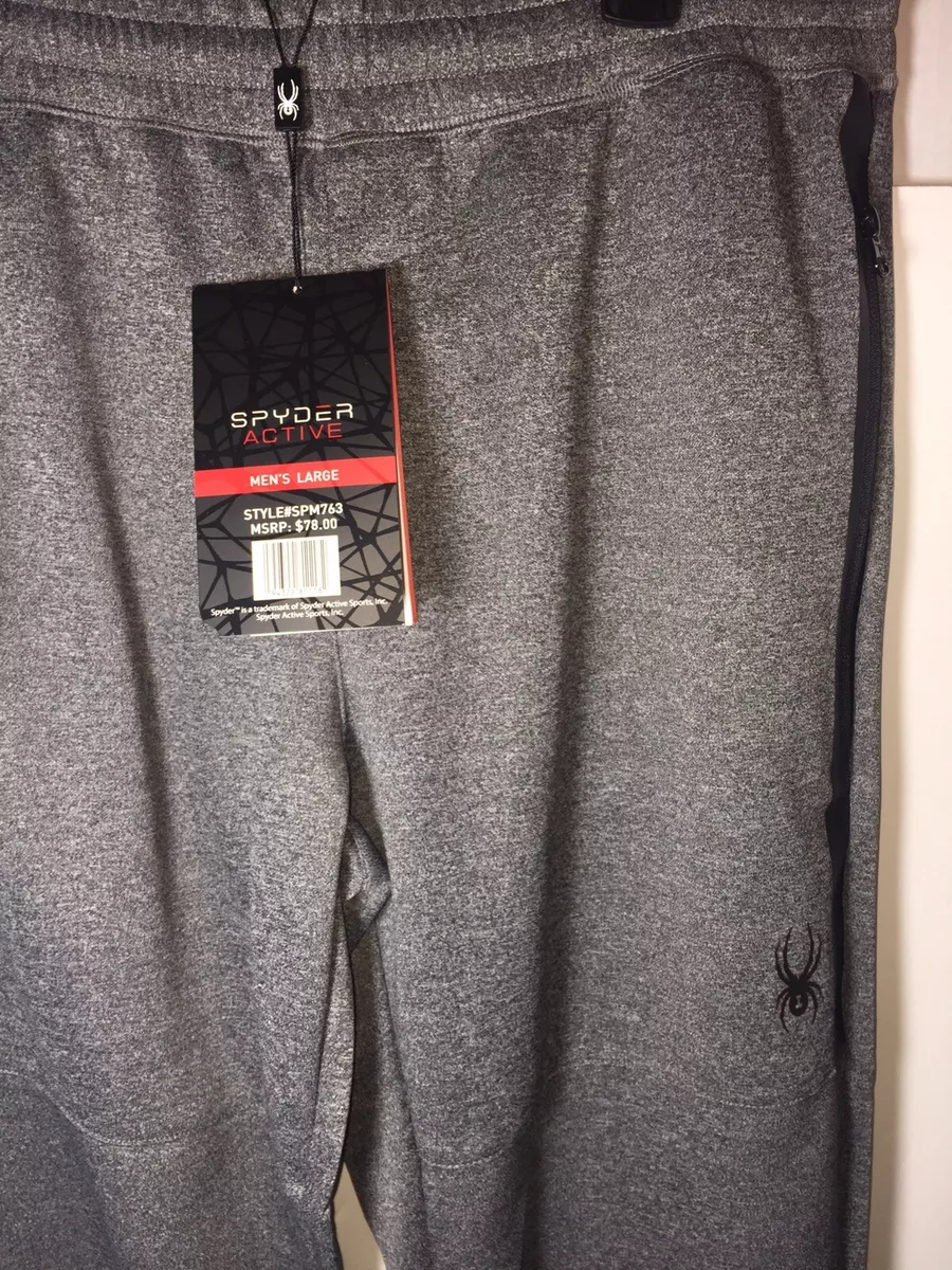 Spyder Active ProWeb Jogging Pants Gray Style#SPM763 Men Large NWT. MSRP  $78