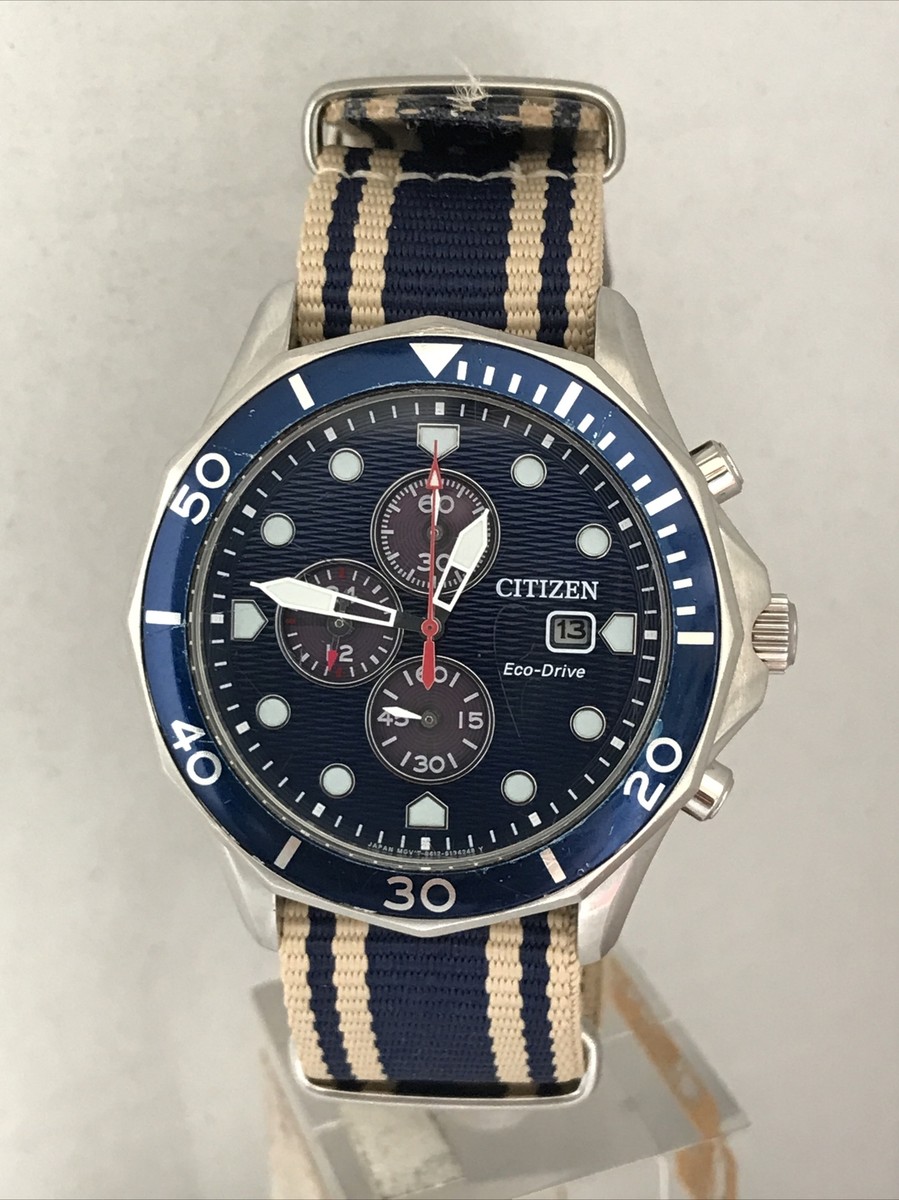 Citizen Men's Eco-Drive Chronograph S.Steel Case NETO Strap Watch