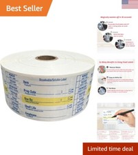 2x3 Food Labels, 1000 Labels for Food Containers, Dissolvable Food Labels Sti...