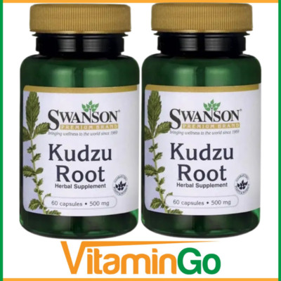 SWANSON PREMIUM KUDZU WURZEL 500MG 2 x 60 Kapseln | 2er Pack | Kostenloser Versand