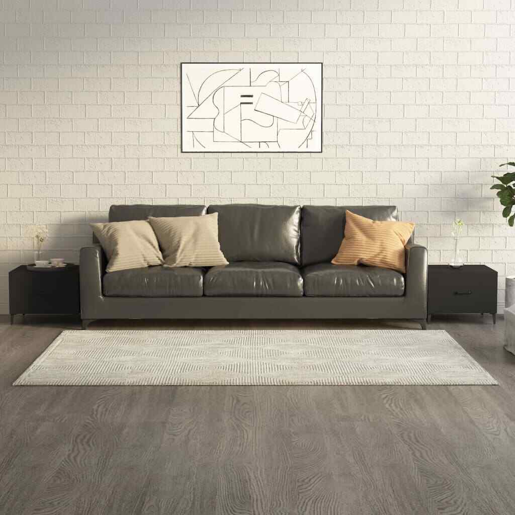 vidaXL Coffee Table with Metal Legs 2 pcs Black 50x50x40 cm